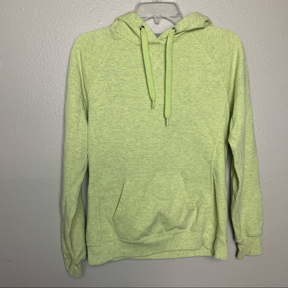 Champion eco hoodie with kangaroo pocket size small lime color